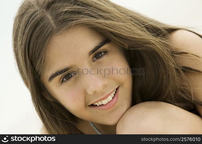 Portrait of a teenage girl smiling