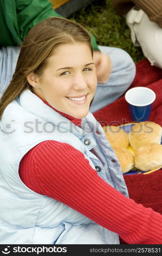 Portrait of a teenage girl smiling