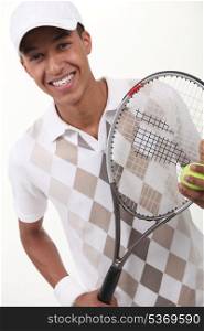 portrait of a teenager with racket
