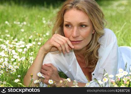 portrait of a woman on the grass