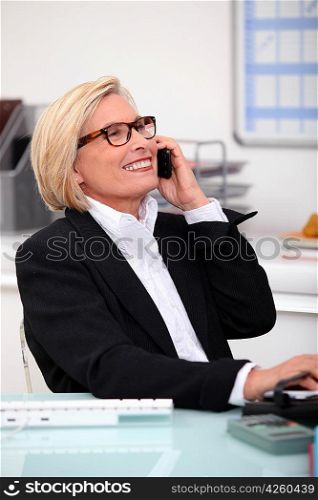 portrait of a woman on the phone
