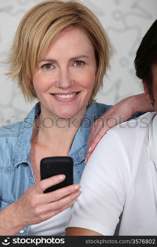 portrait of a woman with cell phone