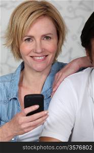 portrait of a woman with cell phone