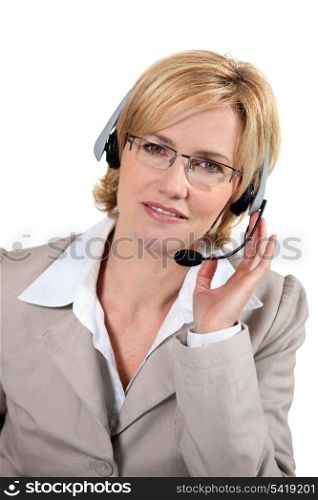 portrait of a woman with headset