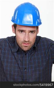 Portrait of a worried tradesman