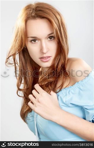Portrait of a young beautiful brunettes