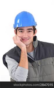 Portrait of a young builder