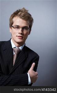 Portrait of a young businessman in suit