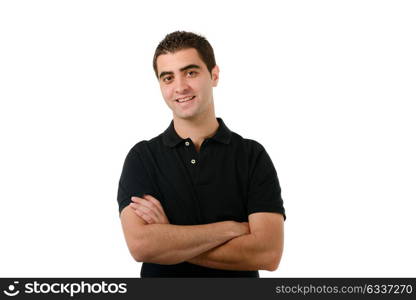 Portrait of a young casual man portrait isolated on white background