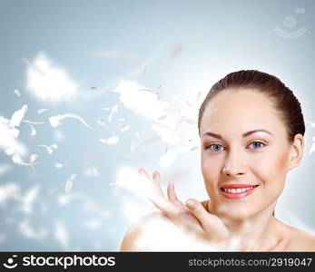 Portrait of a young charming girl