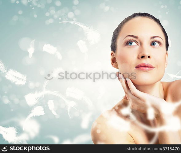 Portrait of a young charming girl