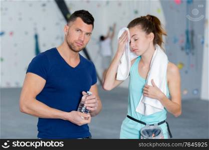portrait of a young couple after training