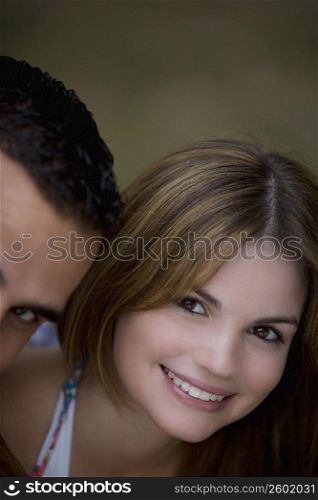 Portrait of a young couple smiling