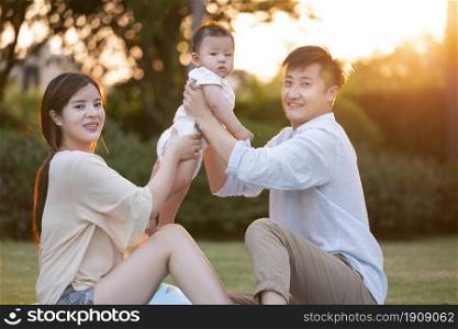 Portrait of a young family