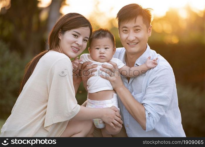 Portrait of a young family