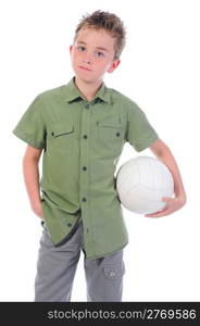 Portrait of a young football player. isolated on a white background