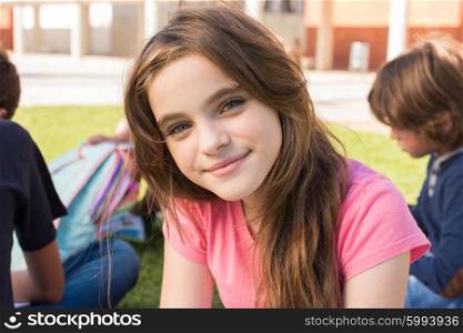 Portrait of a young girl on school campus