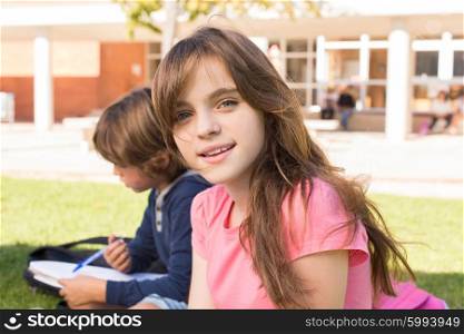 Portrait of a young girl on school campus