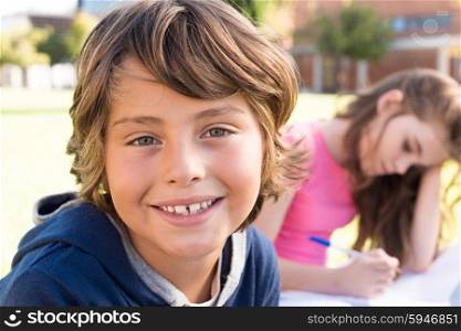 Portrait of a young kid on school campus