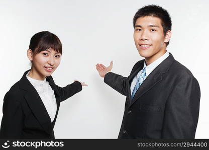 Portrait of a young man and woman