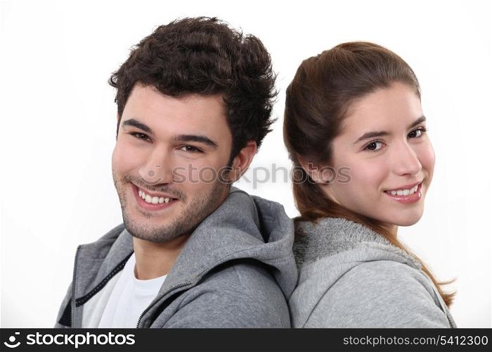 Portrait of a young man and woman