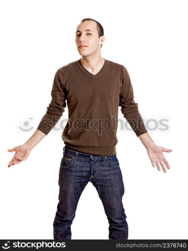 Portrait of a young man isolated on white