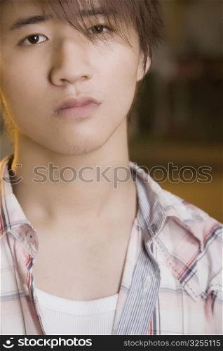 Portrait of a young man thinking