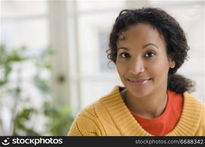 Portrait of a young smiling beautiful African American woman