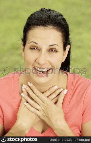 Portrait of a young woman laughing