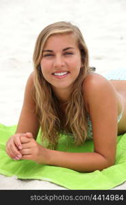 portrait of a young woman on the beach