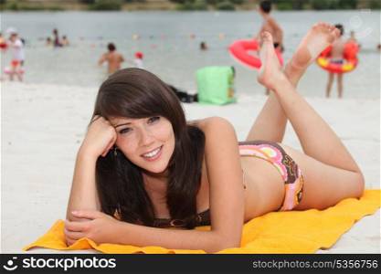 portrait of a young woman on the beach