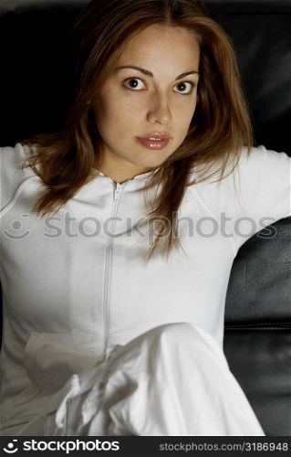 Portrait of a young woman relaxing