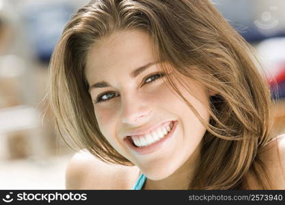 Portrait of a young woman smiling