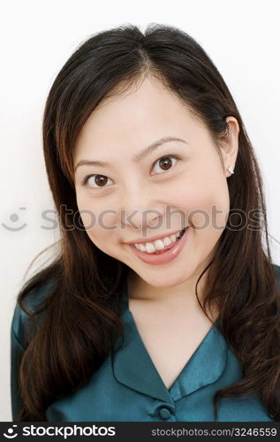 Portrait of a young woman smiling