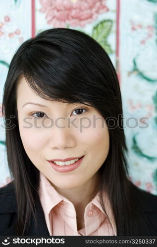 Portrait of a young woman smiling