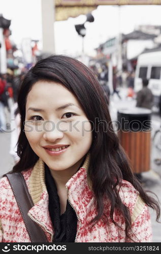 Portrait of a young woman smiling