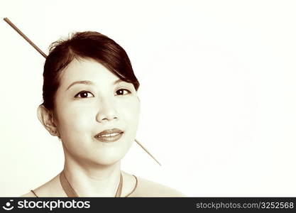 Portrait of a young woman smiling