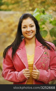 Portrait of a young woman smiling