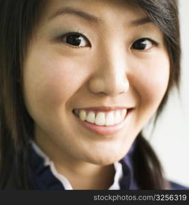 Portrait of a young woman smiling