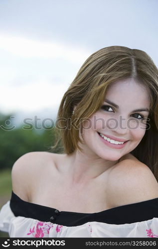 Portrait of a young woman smiling