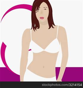 Portrait of a young woman wearing a bikini