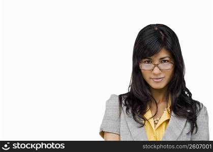 Portrait of a young woman wearing eyeglasses