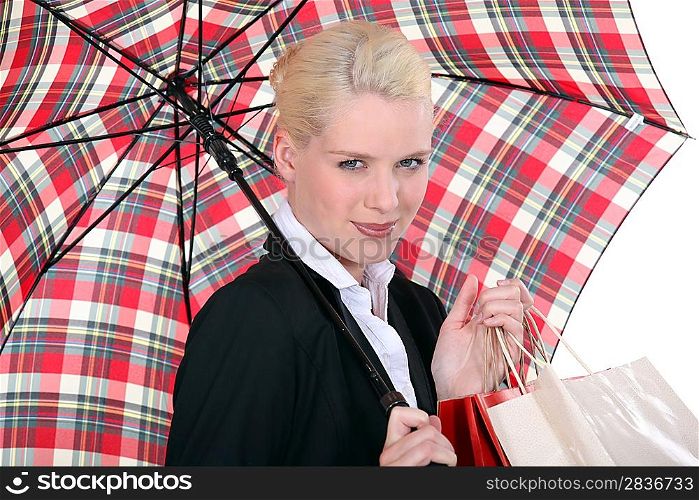 portrait of a young woman with umbrella