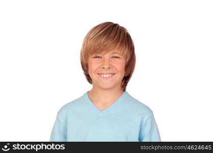 Portrait of adorable child isolated on a over white background
