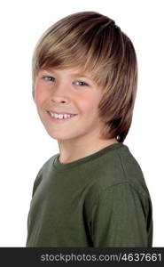 Portrait of adorable child isolated on a over white background