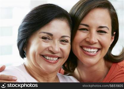 Portrait Of Adult Daughter With Mother At Home