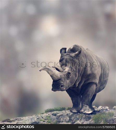 Portrait of Adult White Rhinoceros