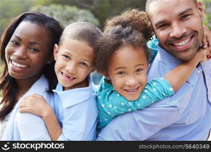 Portrait Of African American Family In Countryside