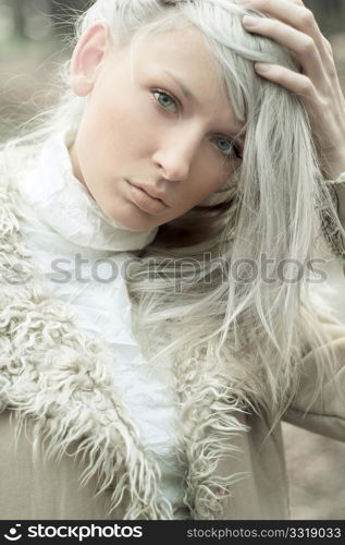 Portrait of amazing blonde girl