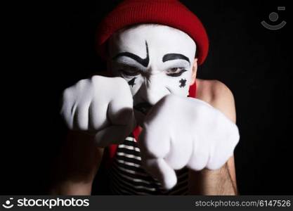 Portrait of an actor with makeup mime